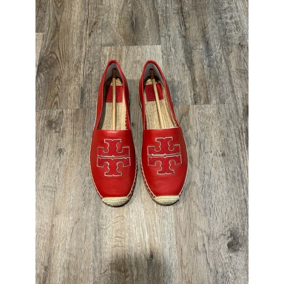 Tory Burch Womens Red Ines Espadrille Flats Size 10.5 - Picture 1 of 8